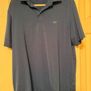 Vineyard Vines Men's Navy and White Polo Shirt